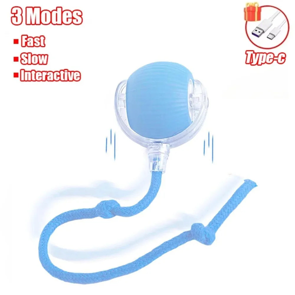 Interactive Smart Pet Toy Ball – Rechargeable. Keep your pet active, happy, and entertained. Features intelligent rolling, bite-resistant silicone, and up to 90 minutes of rechargeable playtime — perfect for cats and small dogs.